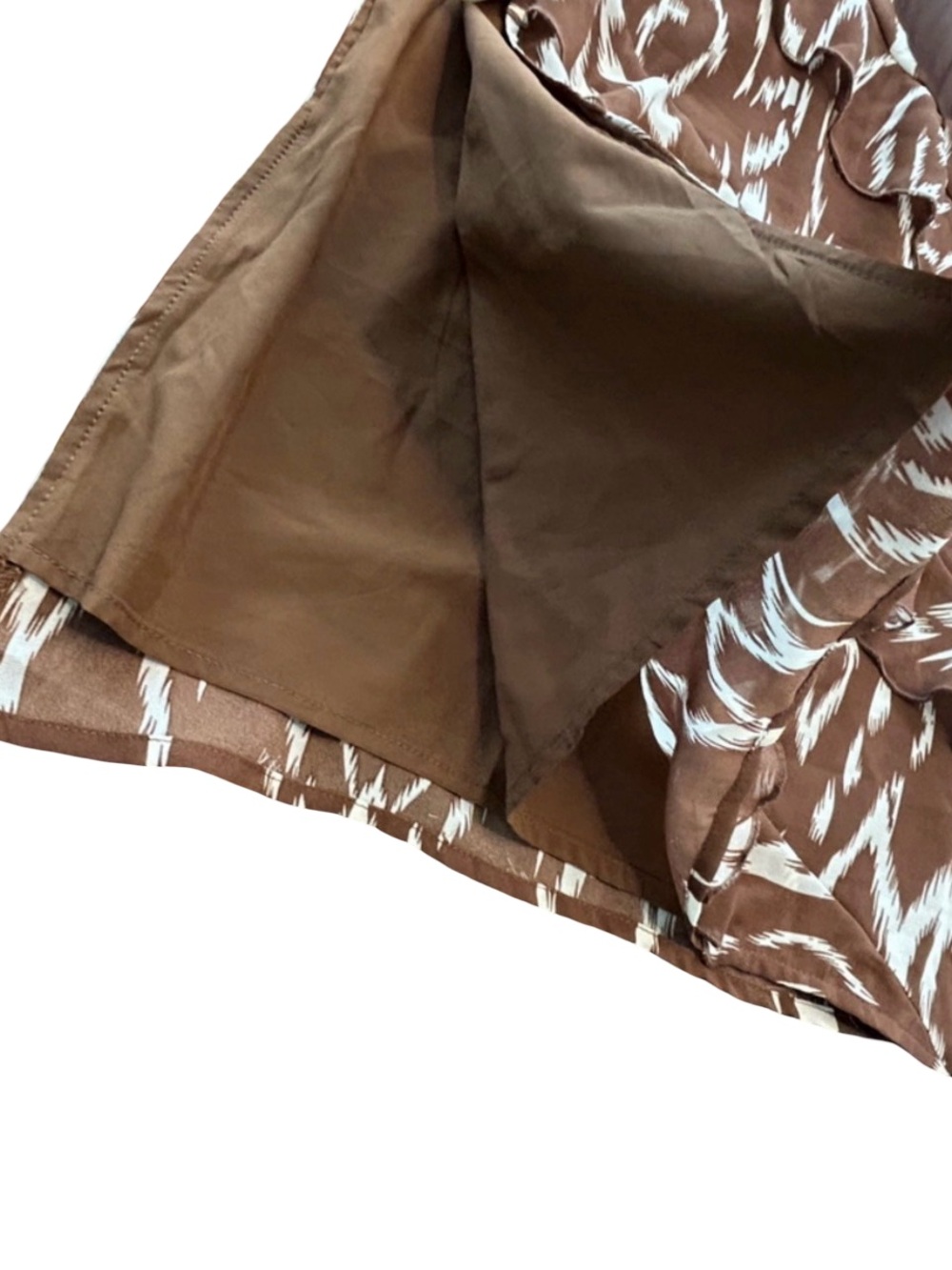 WDNY flowy tiered brown white rustic western wedding guest midi sundress NWT M - Picture 9 of 10